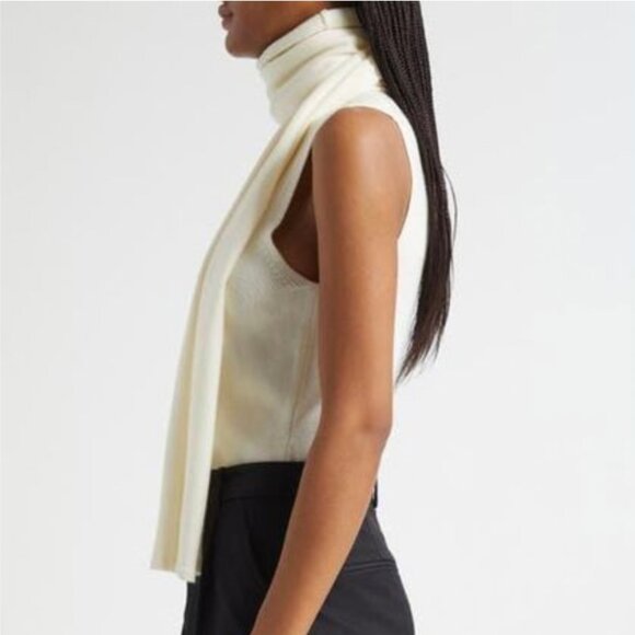 NEW STAUD Canal Knit Top Ivory with Scart Wool Quiet Lux Causal - Picture 4 of 9